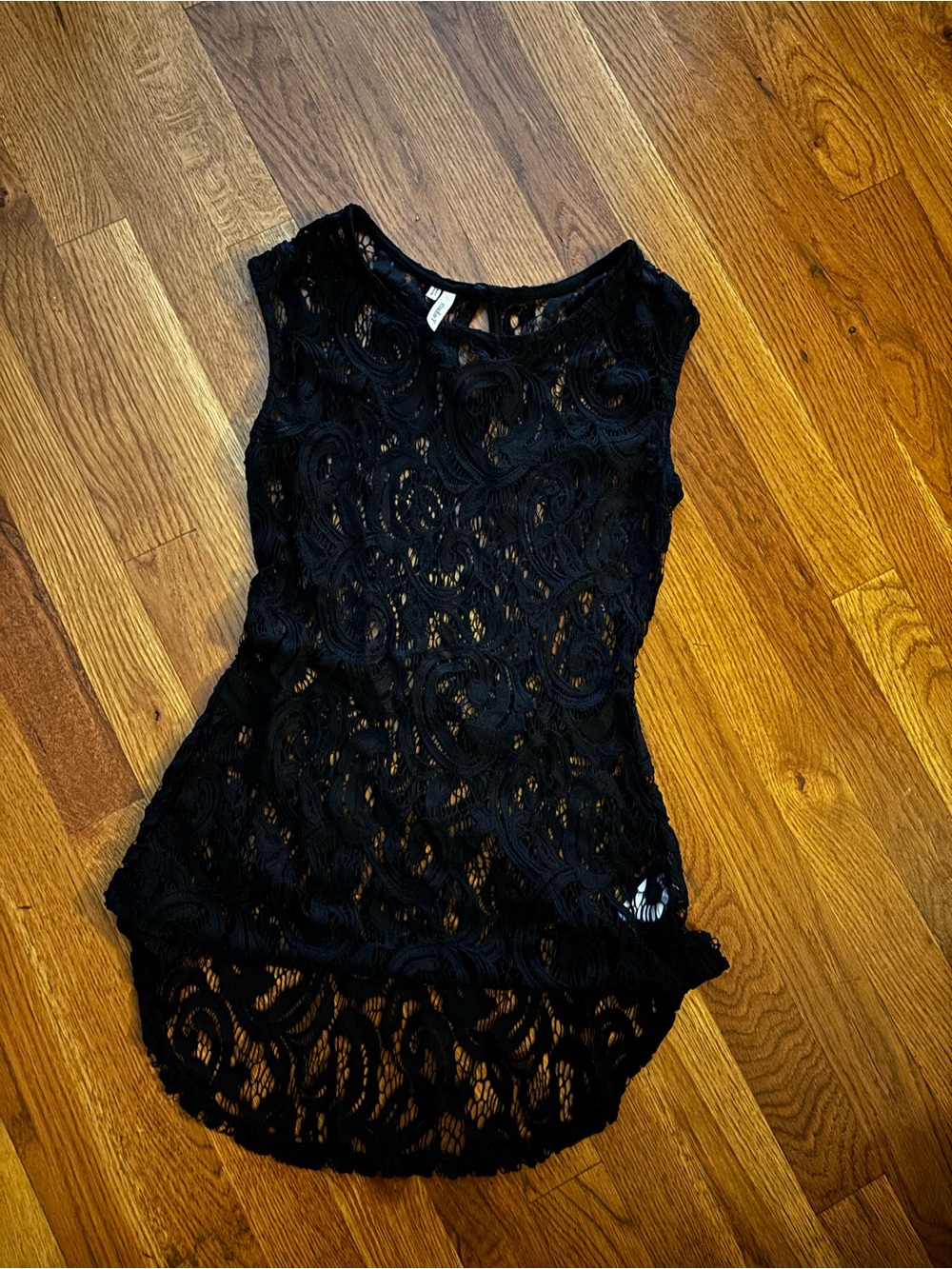 Studio Y Black Lace High-Low Tunic